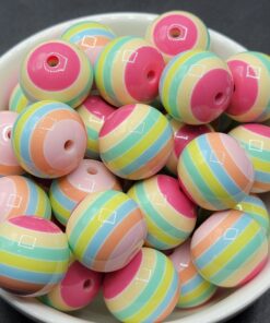5pc. Pastel Multi Stripe - Beads
