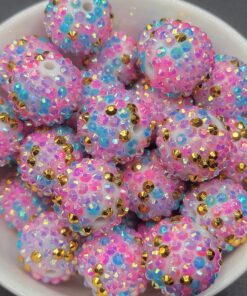 Turq/HPink/Gold  Confetti -  5pc RSB