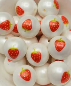 5pc. Strawberry Print - Beads