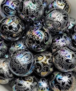 Black AB- Paisley - 5pc. Beads