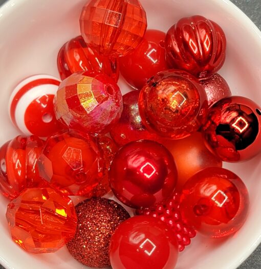 20 Piece - Red Beads