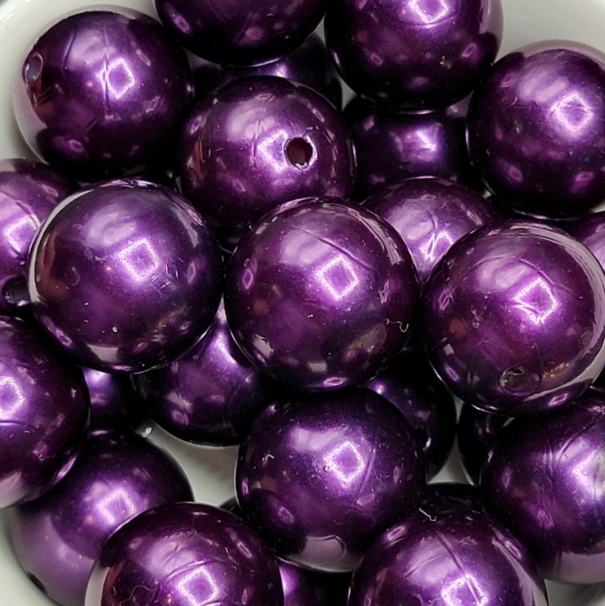 Dark Purple Pearls - 5pc