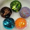 Sequin beads - Asst. 5pc - Teal/Green/Or/Br