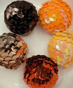 Sequin beads - Asst. 5pc  - Orange/Brown