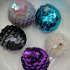 Sequin beads - Asst. 5pc White/Purple/Teal