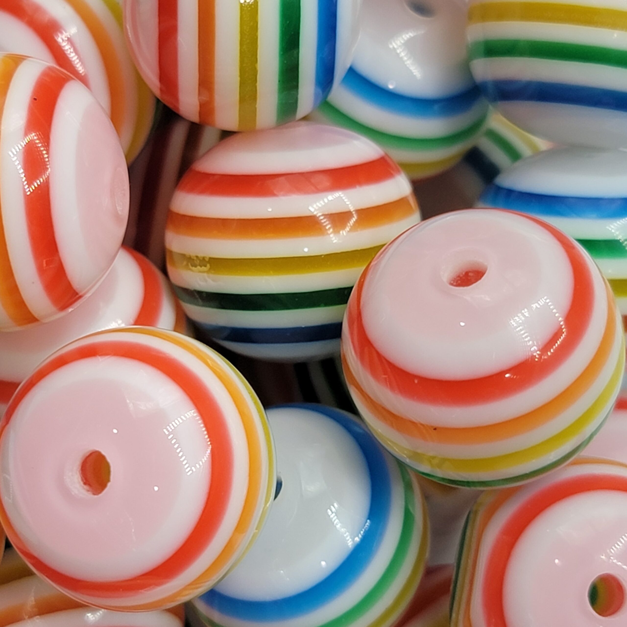 Narrow Rainbow Stripe - 5pc. Beads