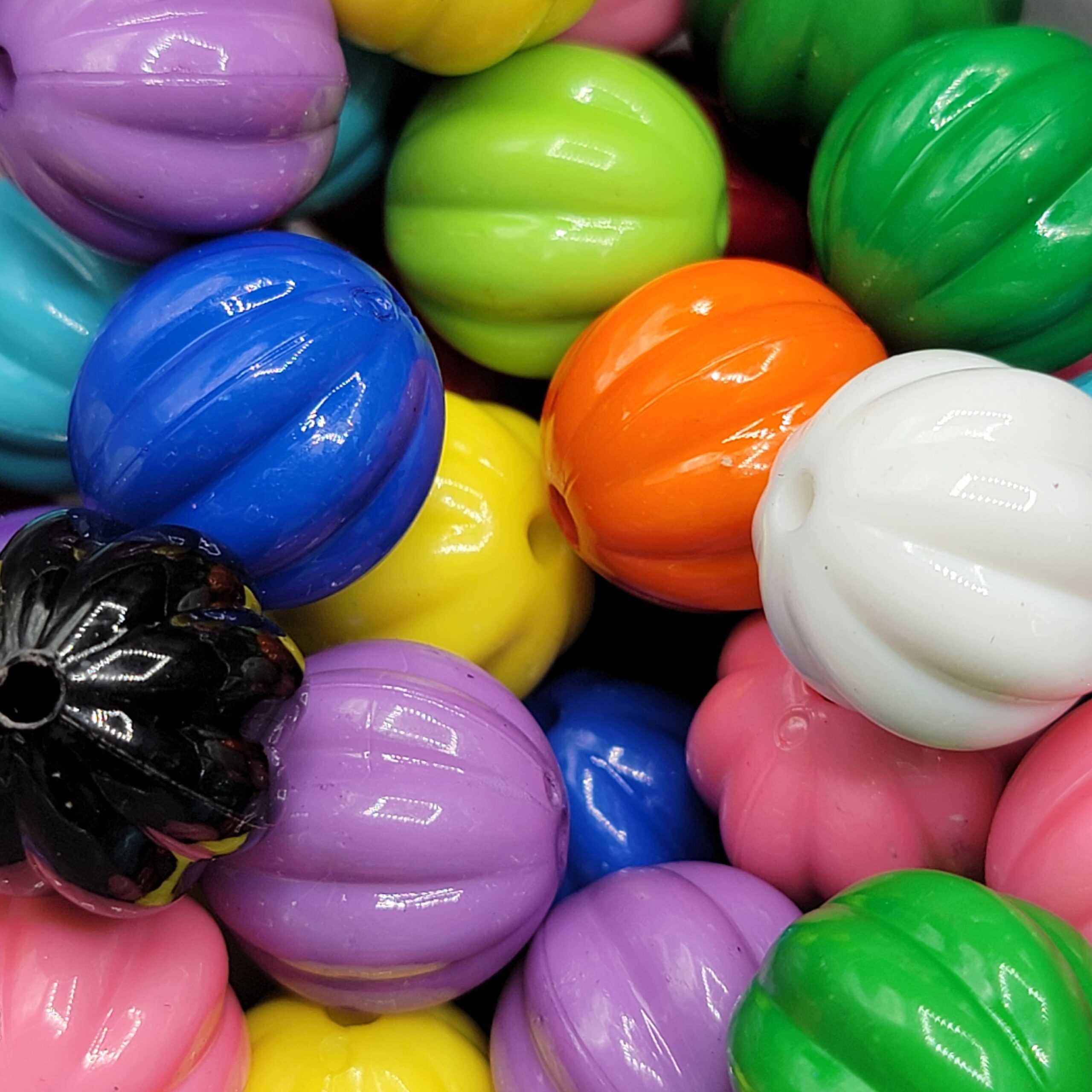 Rainbow Melon beads - 9pc. - Beads