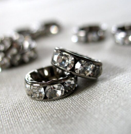 Gunmetal/Crystal - Spacers - 25