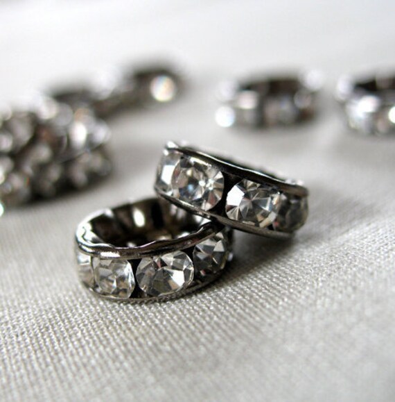 Gunmetal/Crystal - Spacers - 25