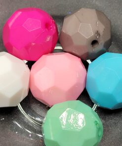 Opaque Lg Facet assortment - 6pc beads