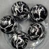 Black/Silver Lightning - 5pc beads