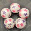 Big Red/Blue Stars - 5pc beads