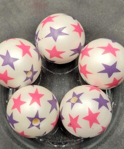 Big Red/Blue Stars - 5pc beads