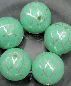 Mint Quatrefoil - 5pc beads