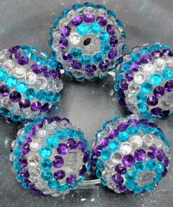 Turquoise/Purple/Clear Striped -  5pc  RSB