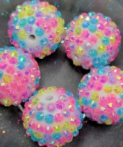 Pink/Aqua/Yellow/Lavender Confetti -  5pc  RSB