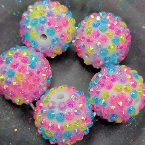 Pink/Aqua/Yellow/Lavender Confetti -  5pc  RSB