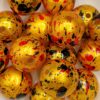 GOLD/BLACK/RED Splatter - 5pc beads
