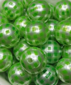 Green Gingham Pearl -  5pc
