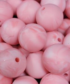 Marble Dk Pink 15mm  Round