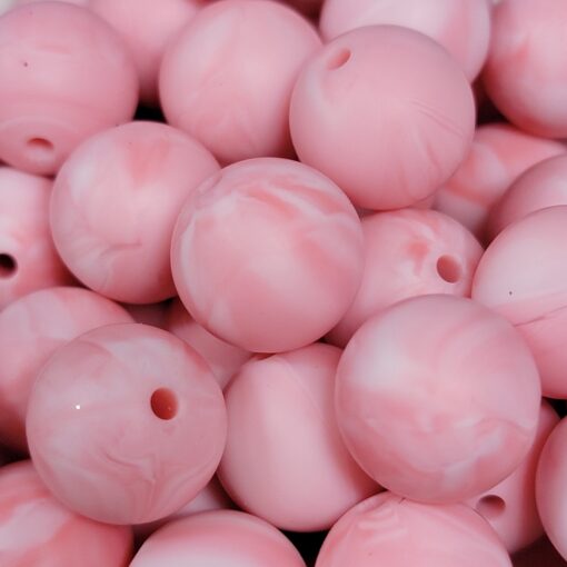 Marble Dk Pink 15mm  Round