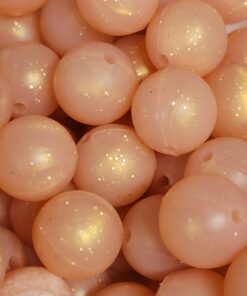 Glitter Coral/Gold - 15mm Round