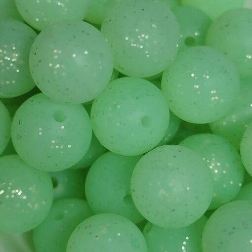 Glitter Apple Green - 15mm Round