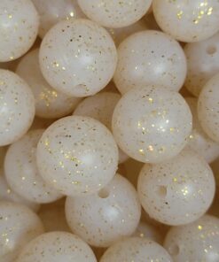 Glitter White/Gold - 15mm Round