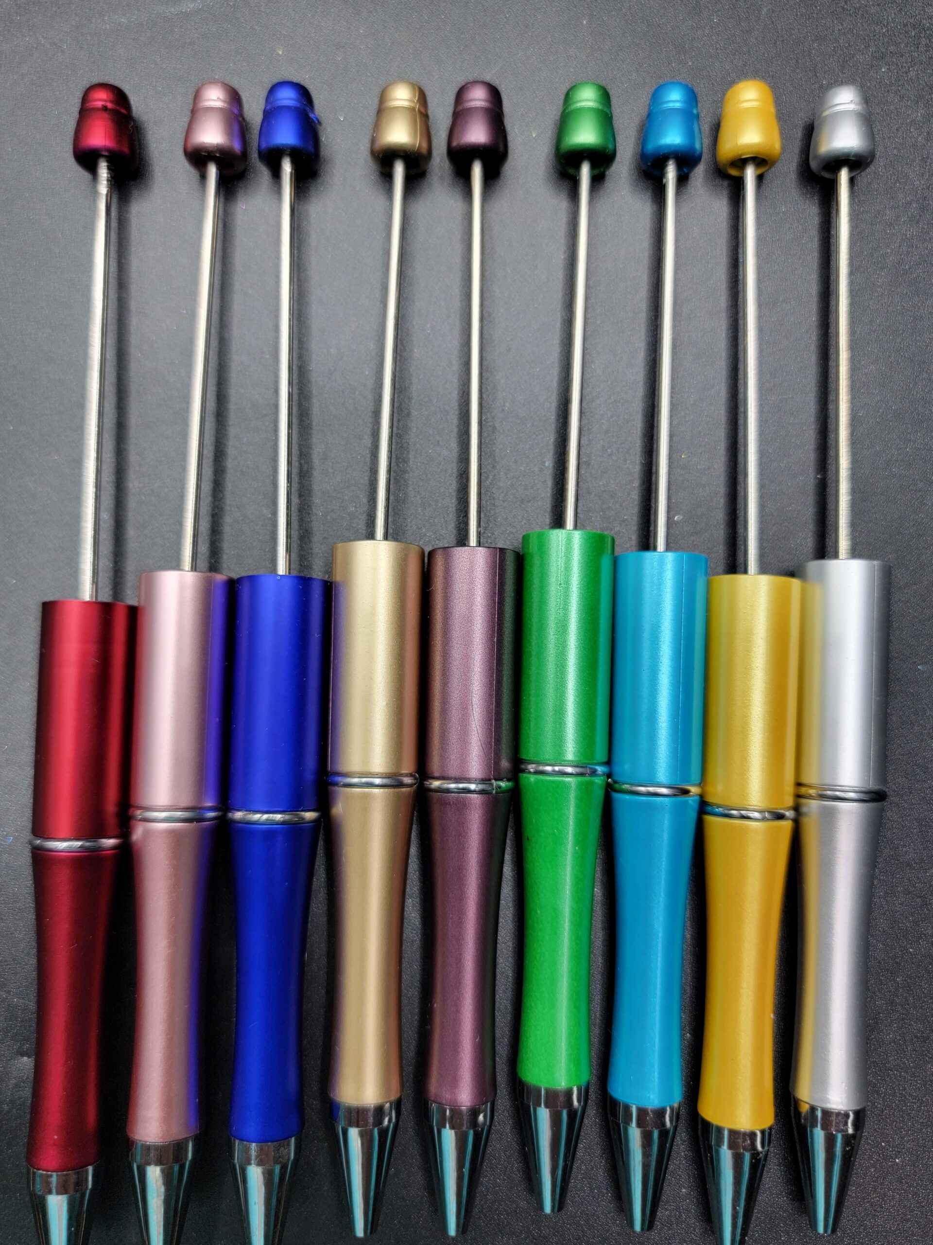 Brushed 'Metallic' Beadable Pens (plastic)