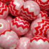 Pink/Red Chevron - 5pc beads
