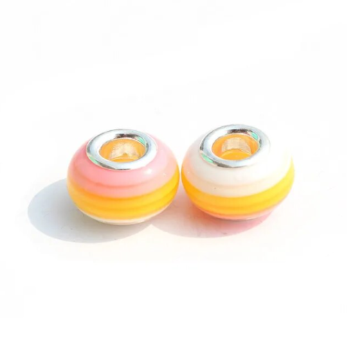Sunset Stripe  - Large Hole Bead
