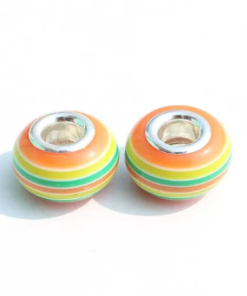 Tropical Stripe  - Large Hole Bead