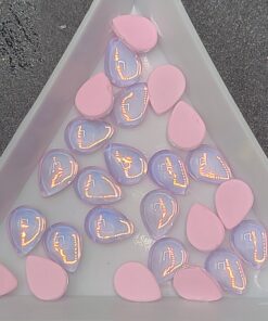 Glass Teardrops - PINK - 25pc