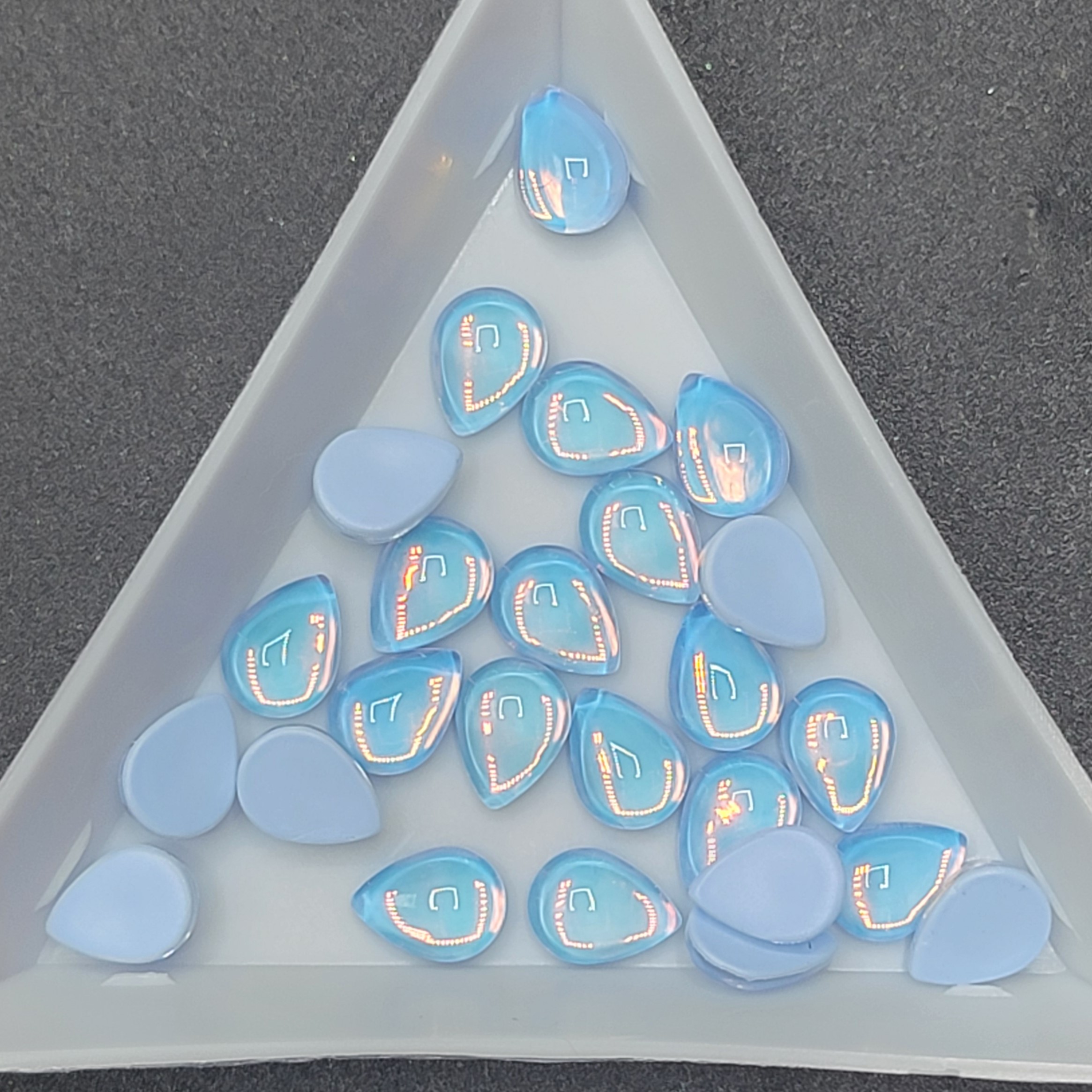 Glass Teardrops - BLUE - 25pc