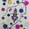 DEP120 - Sapphire/Pink Deco cluster